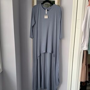 Zenana Premium Tunic Maxi/mini Dress‎ or Top w/Leggings Smokey Dusty Blue NWT